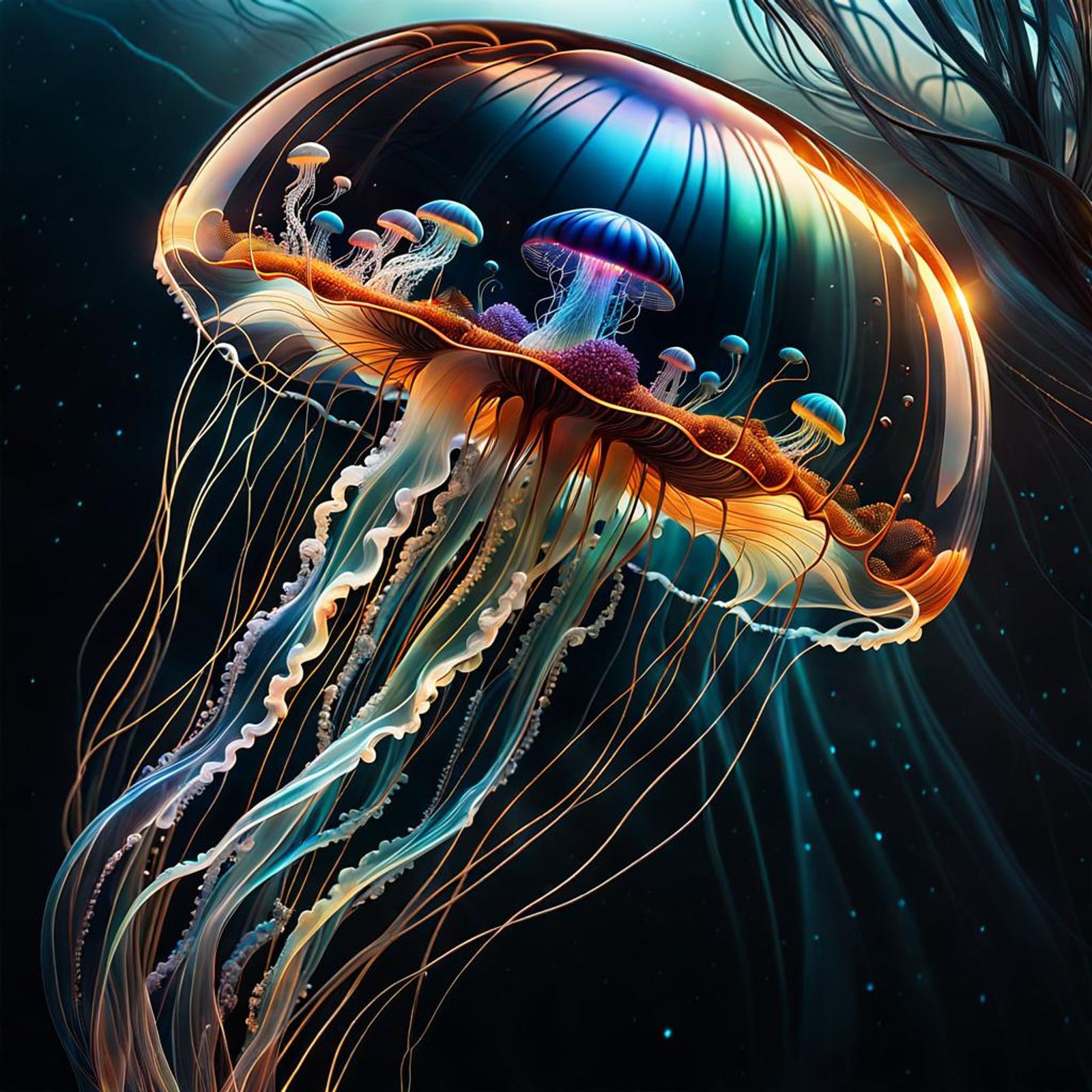 glass jellyfish in surrealism fantasy style - AI Generated Artwork ...