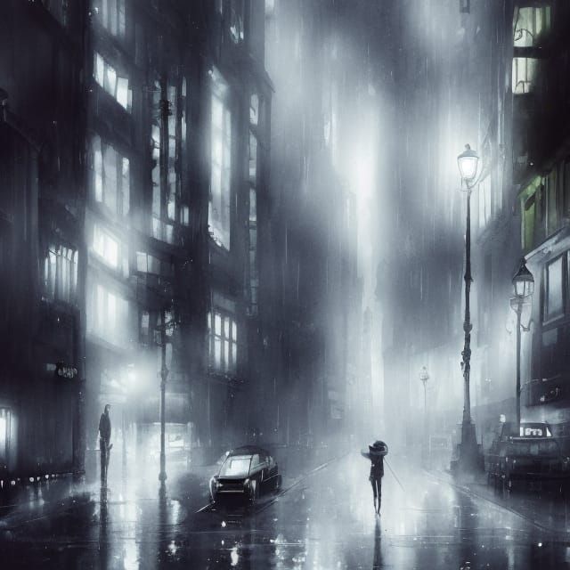 Noir in the rain  by @Dusty and Dented