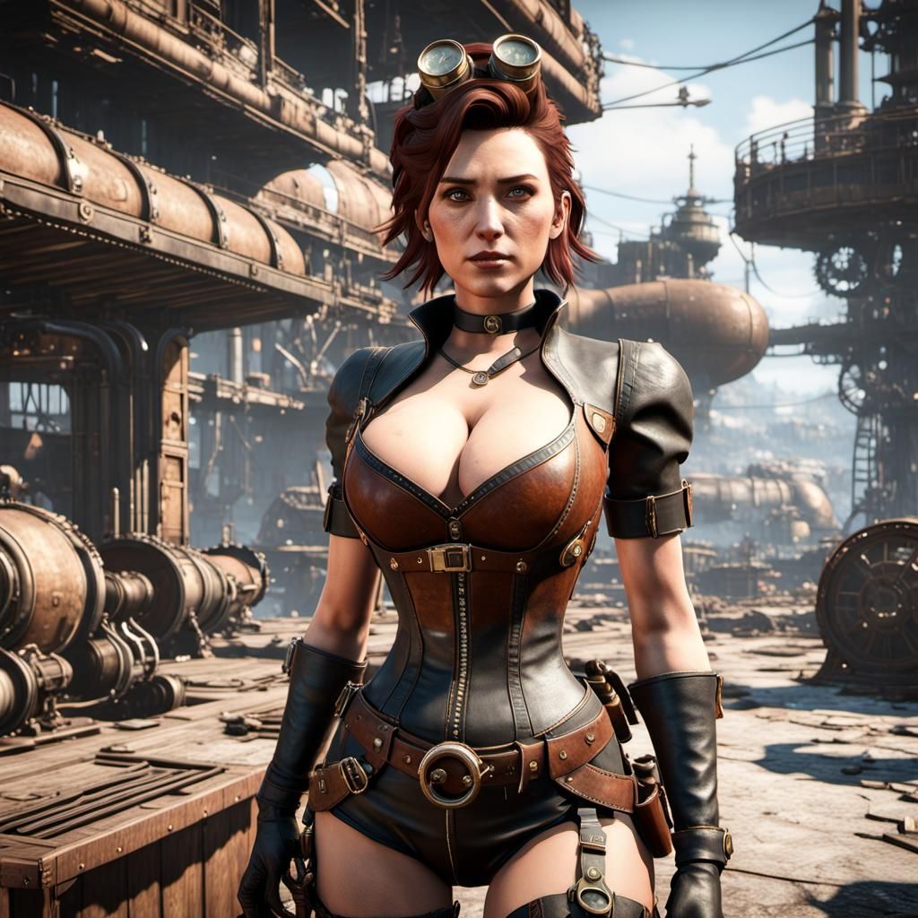 Steampunk Cait from FO4 - AI Generated Artwork - NightCafe Creator