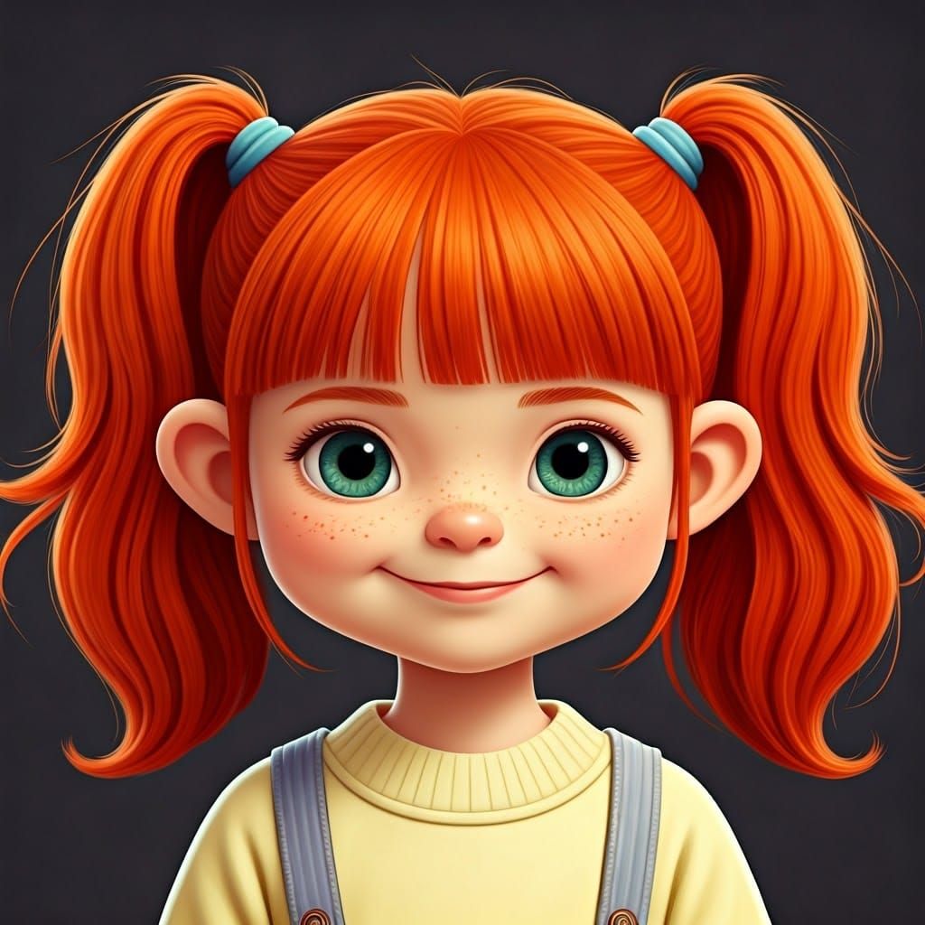 Whimsical Red-Haired Twins in Miyazaki Style