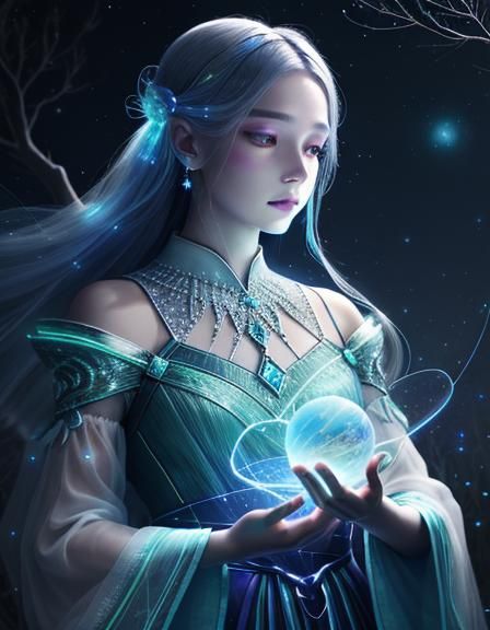 Mystical Luminescent Glass Bow and Arrows
