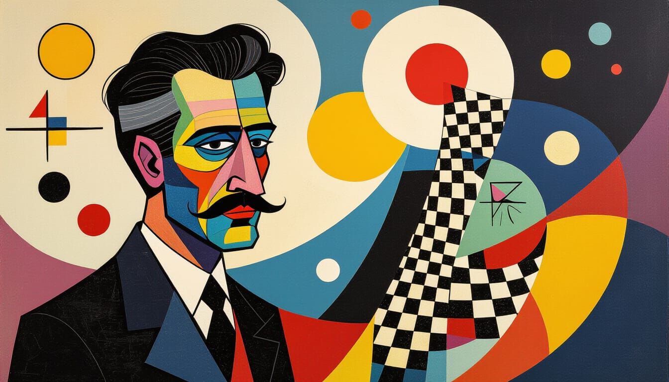 Abstract Expressionist Fusion with Detailed Drawing Style