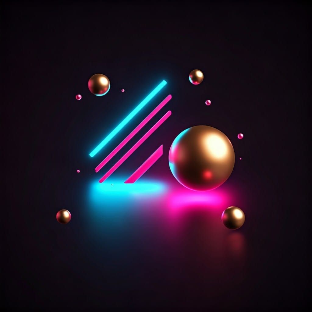 Surreal Neon Dreamscape in Bold Geometric Shapes