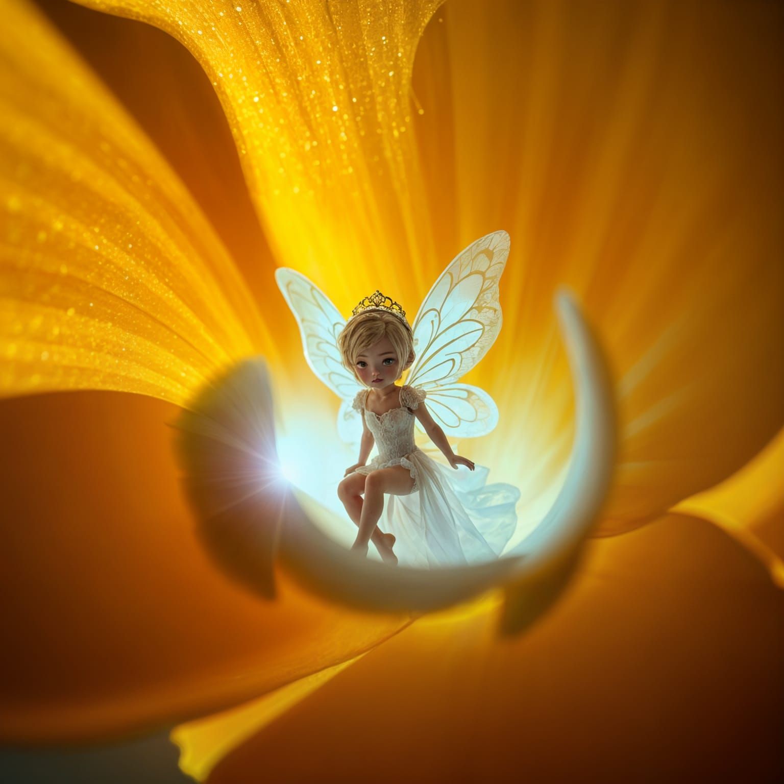 Tiny orchid fairy   by @Dobiki
