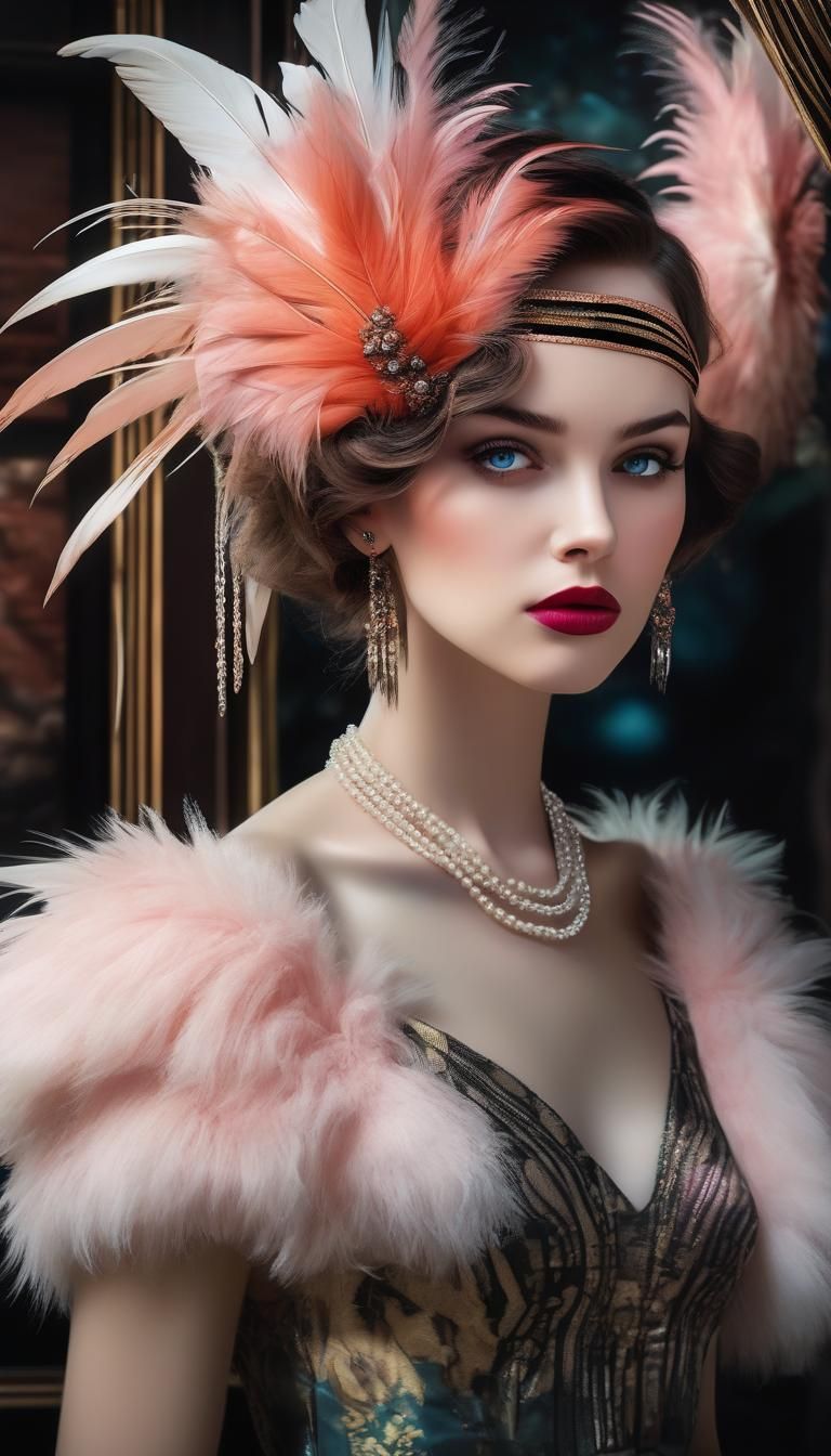 Beautiful Wealthy Woman1920s Era Portrait - Ai Generated Artwork 