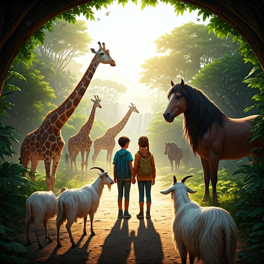 Fantasy Zoo Adventure in Vibrant Colors