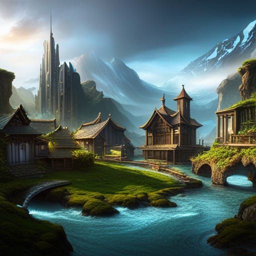 Landscape, Fantasy. clouds, low light.