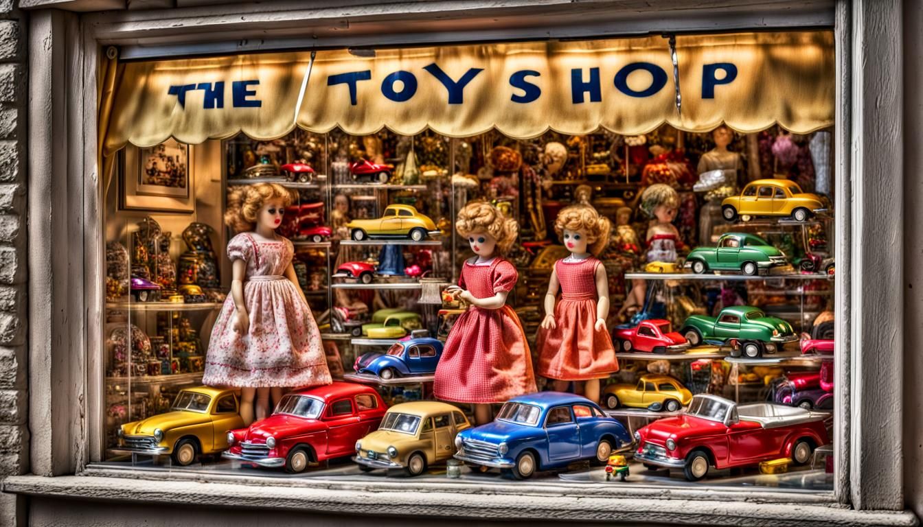 A vintage toy shop window display - AI Generated Artwork - NightCafe ...