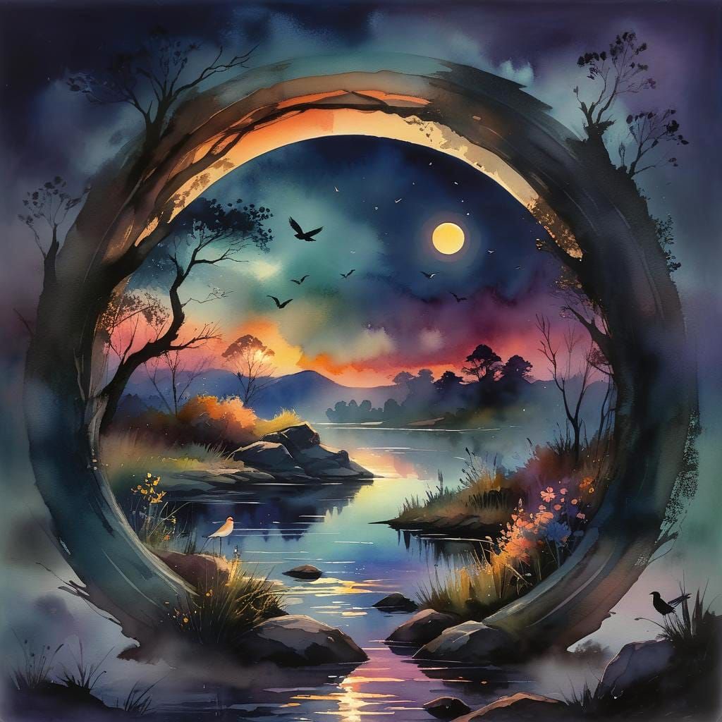 Nocturnal fantasy landscape  by @toomanynates