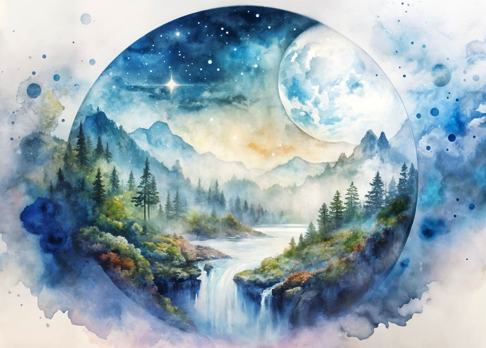 Watercolor landscape art