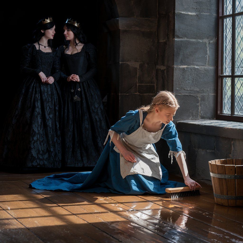 Whispering, "Like, OMG, look how dirty her apron is, why doe...