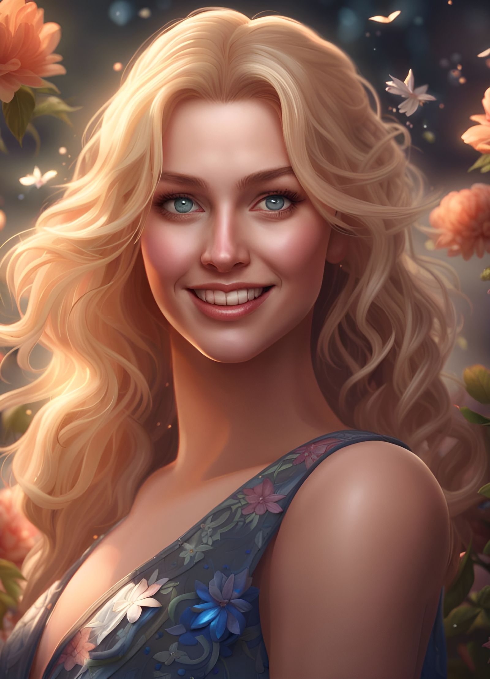 An attractive middle aged woman with a nice smile - AI Generated Artwork -  NightCafe Creator