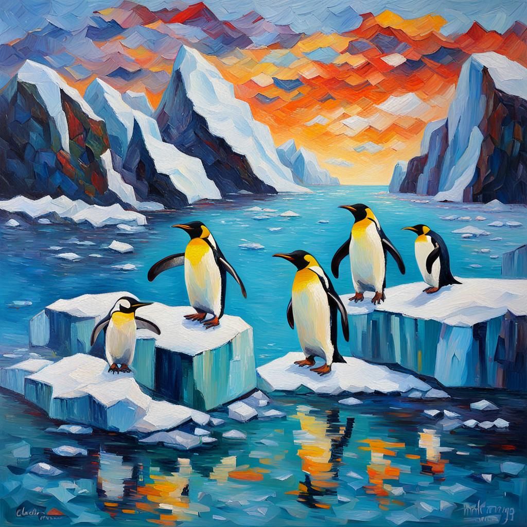 Icebergs and penguins