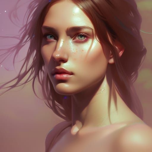 beautiful girl's eyes head and shoulders portrait, 8k resolu...