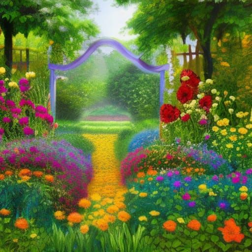 Secret flower garden - AI Generated Artwork - NightCafe Creator