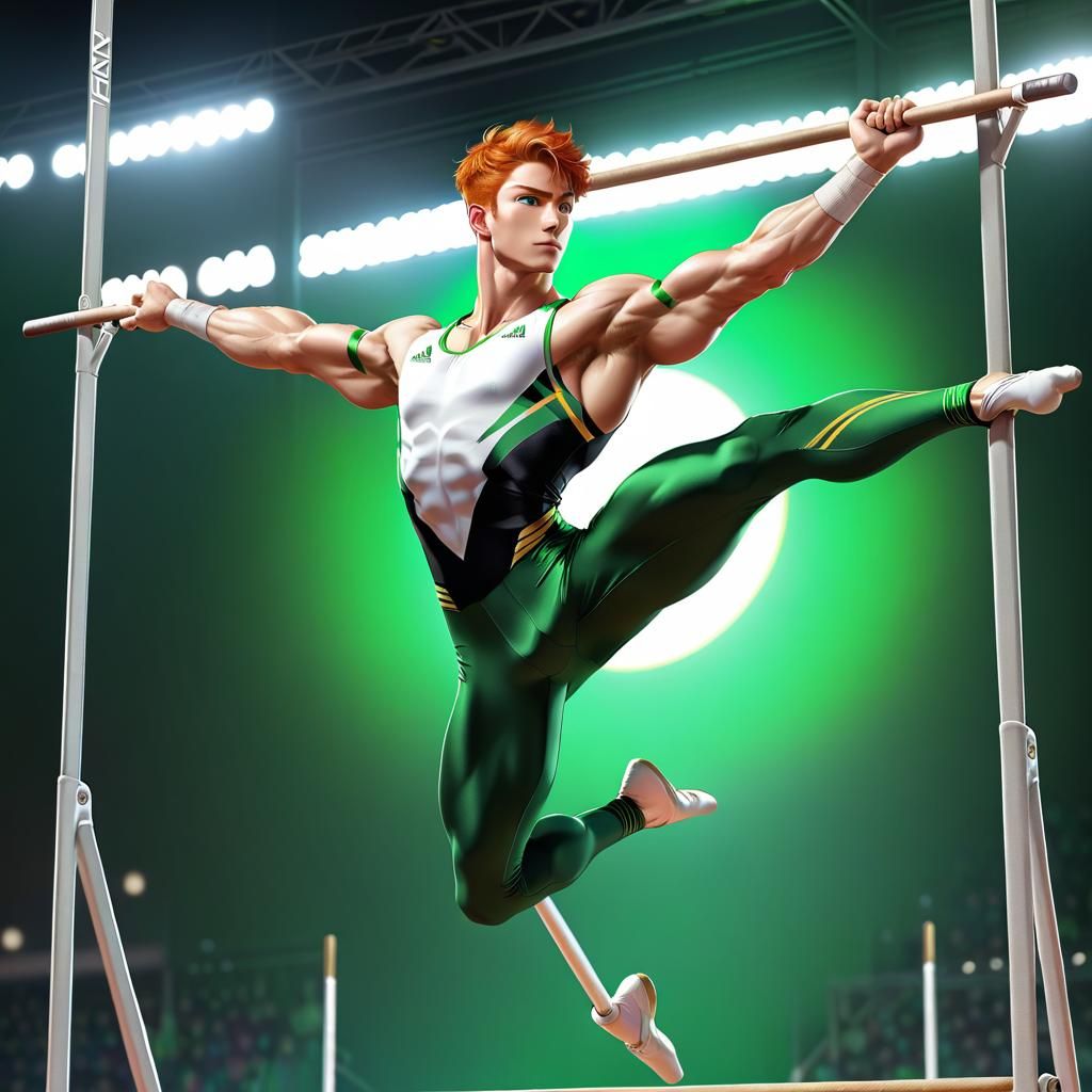 Hot Guy 310 (Hanging Bars) AI Generated Artwork NightCafe Creator