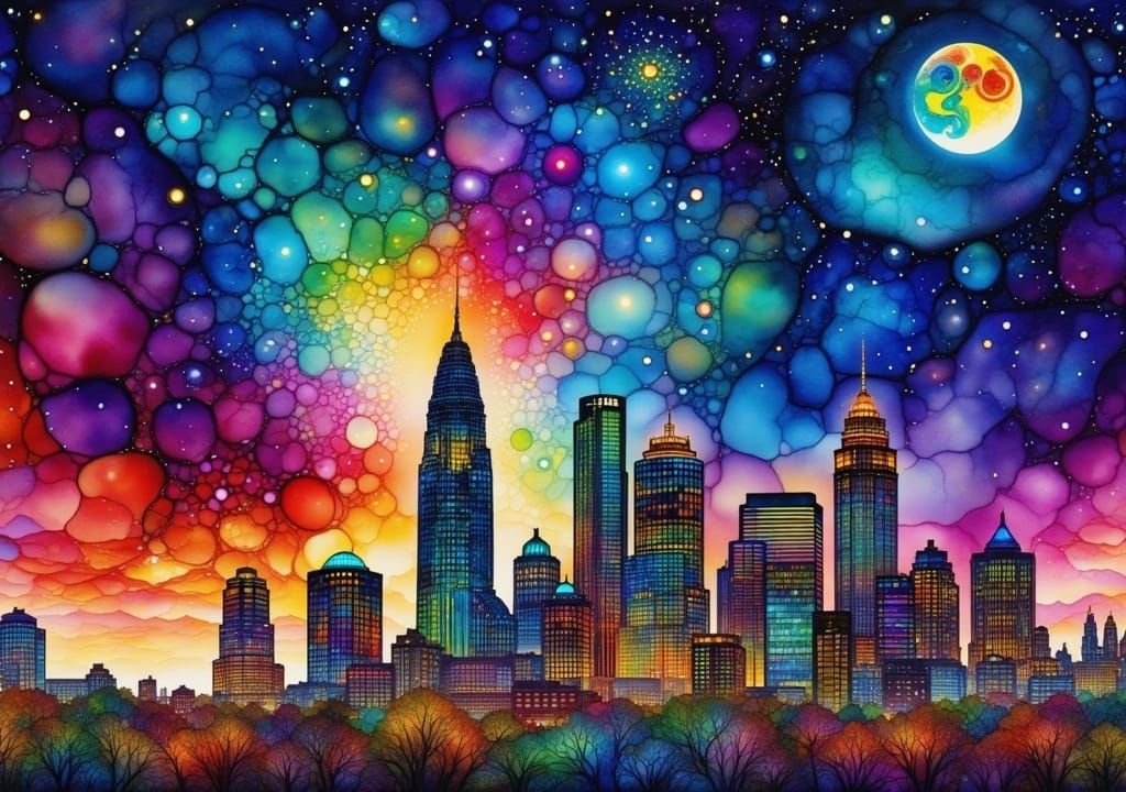 Dallas Texas city skyline under a starry sky <lora:PR AlcoholWCGlass:1.0> 