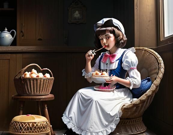 (Little miss Muffet she sat on her tuffet, eating her curds ...