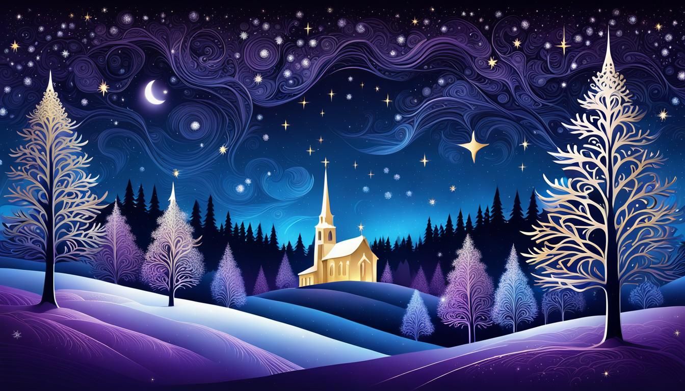  Dark christmas landscape