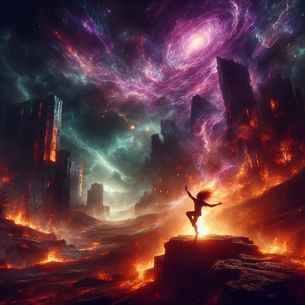 Ethereal Dance Amidst Chaos