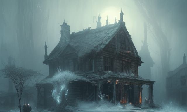 Haunted House Of The Burning Ice : r/nightcafe