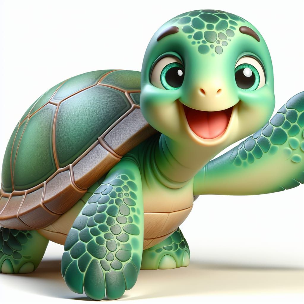 Cute happy turtle