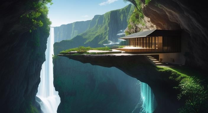 A stunning scene of an incredible impossible architecturally...