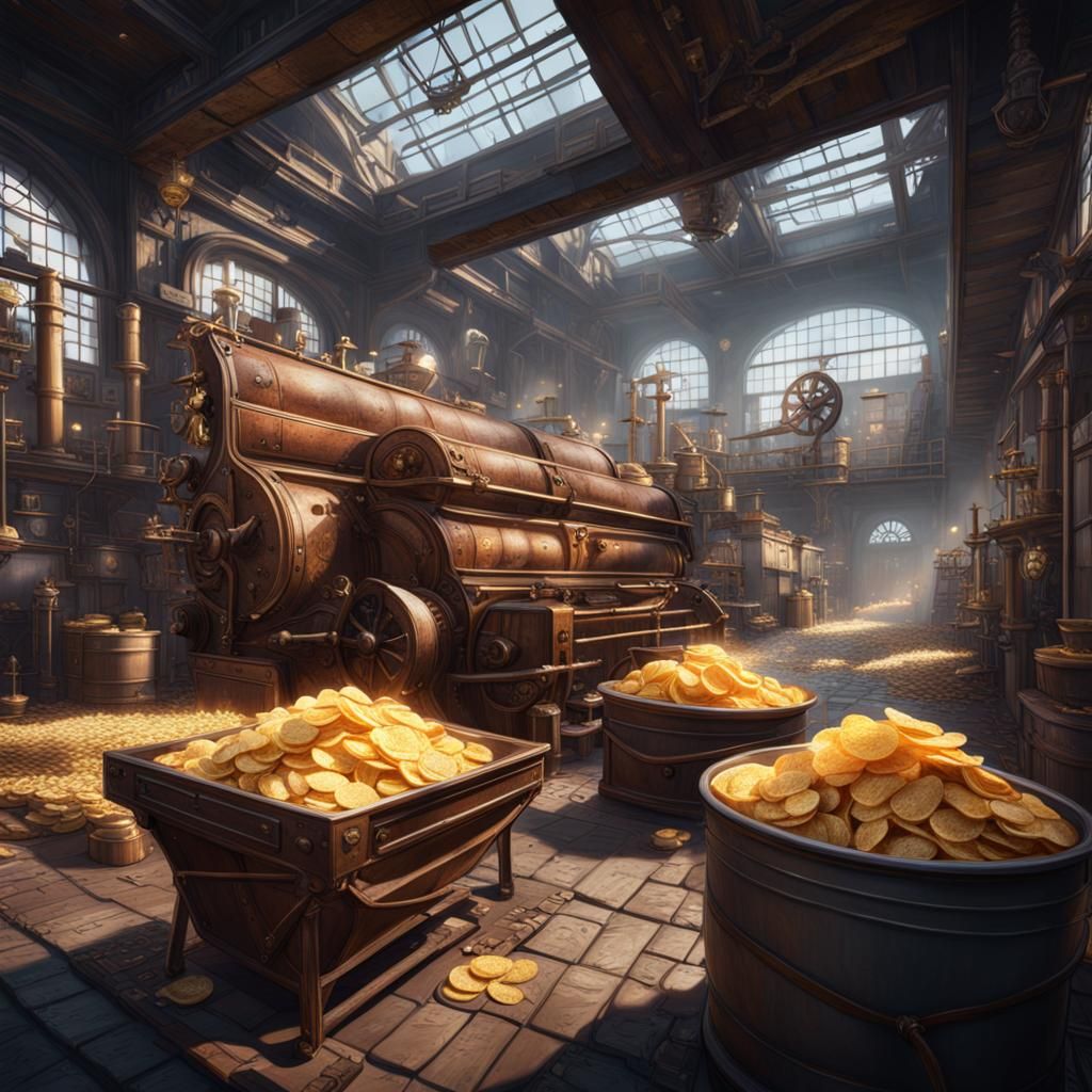Victorian era potato chip factory