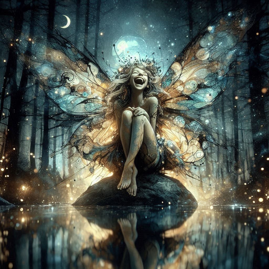 laughing beautiful magical fairy