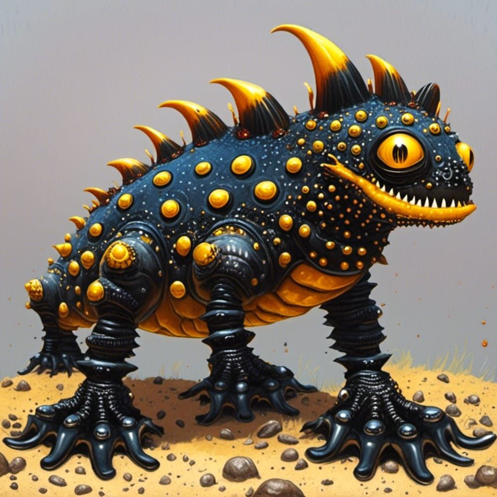 <lora:Ferrofluid Factory:1.0> lizard 