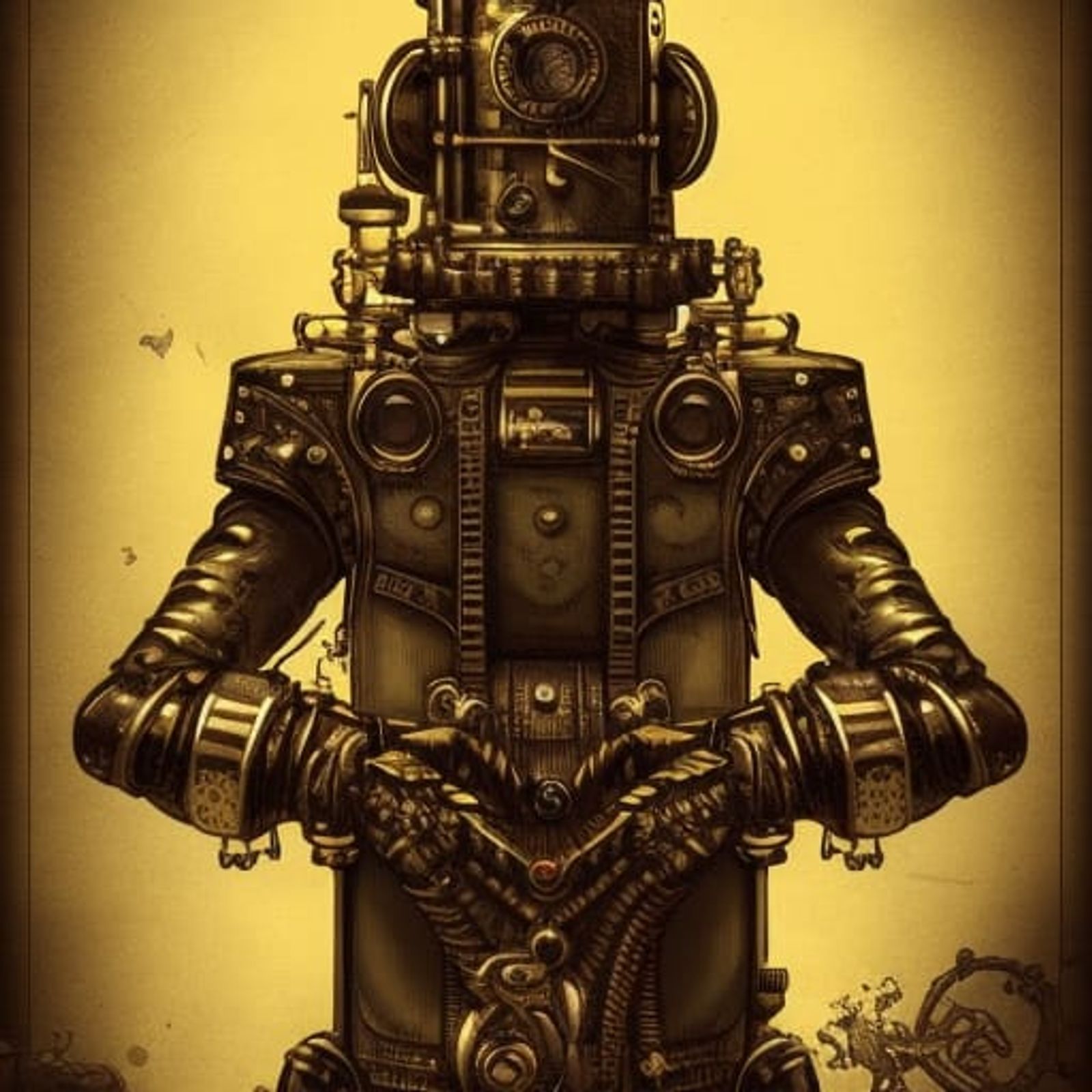 steampunk clockwork robot