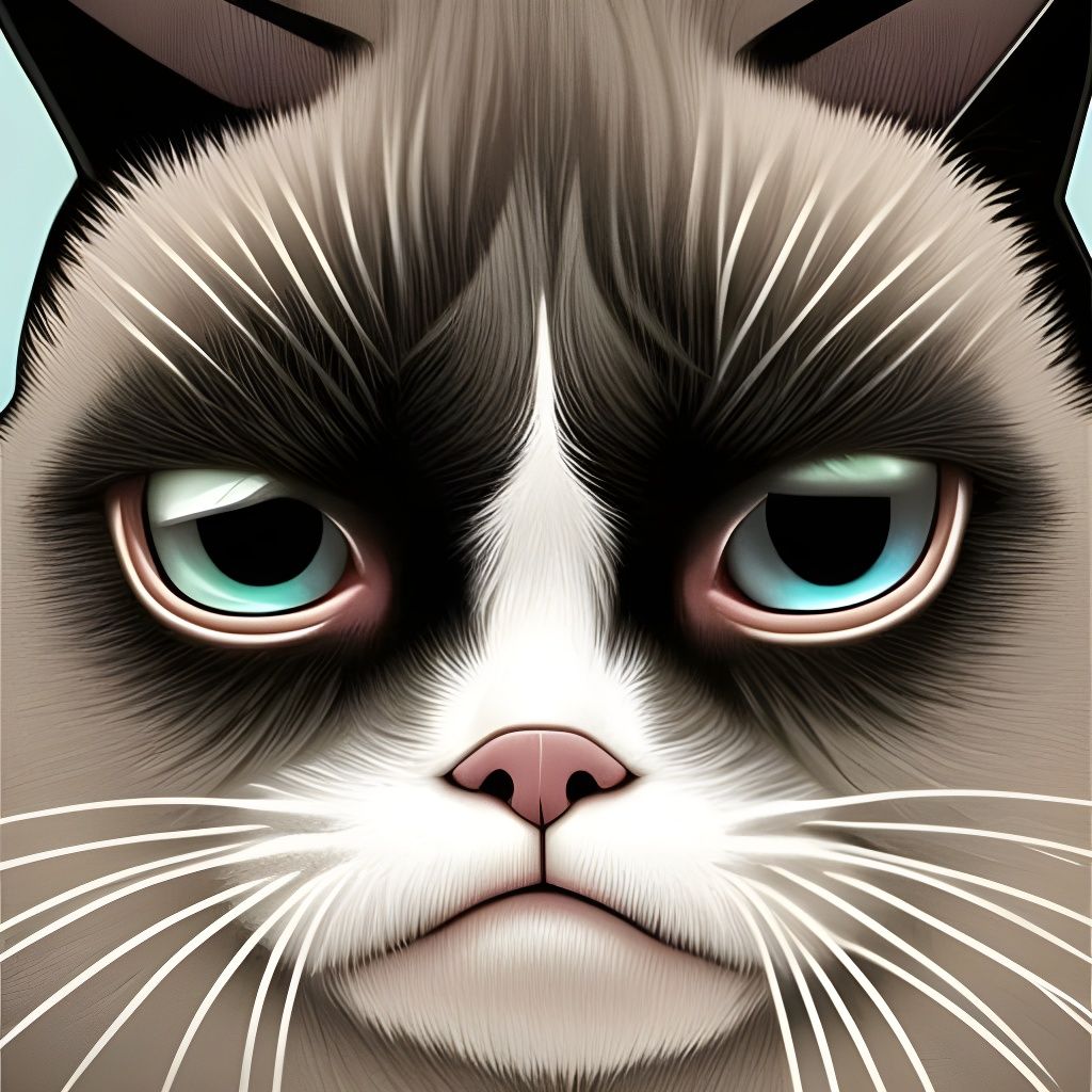 Grumpy Cat - AI Artwork - NightCafe Creator
