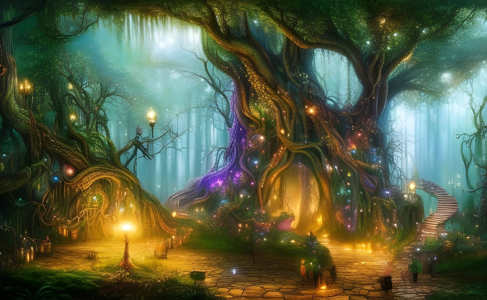 Enchanted Forest Dwelling - Ai Generated Artwork - Nightcafe Creator