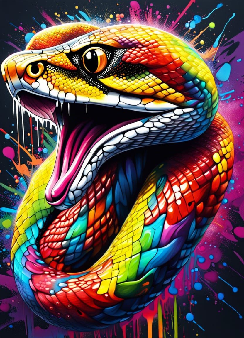 Rainbow python - AI Generated Artwork - NightCafe Creator