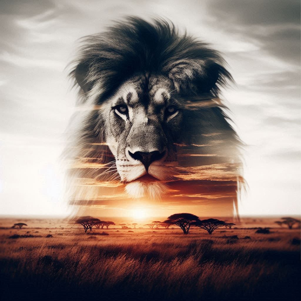 double exposure beautiful fantasy DALL-E 3 portrait landscape..