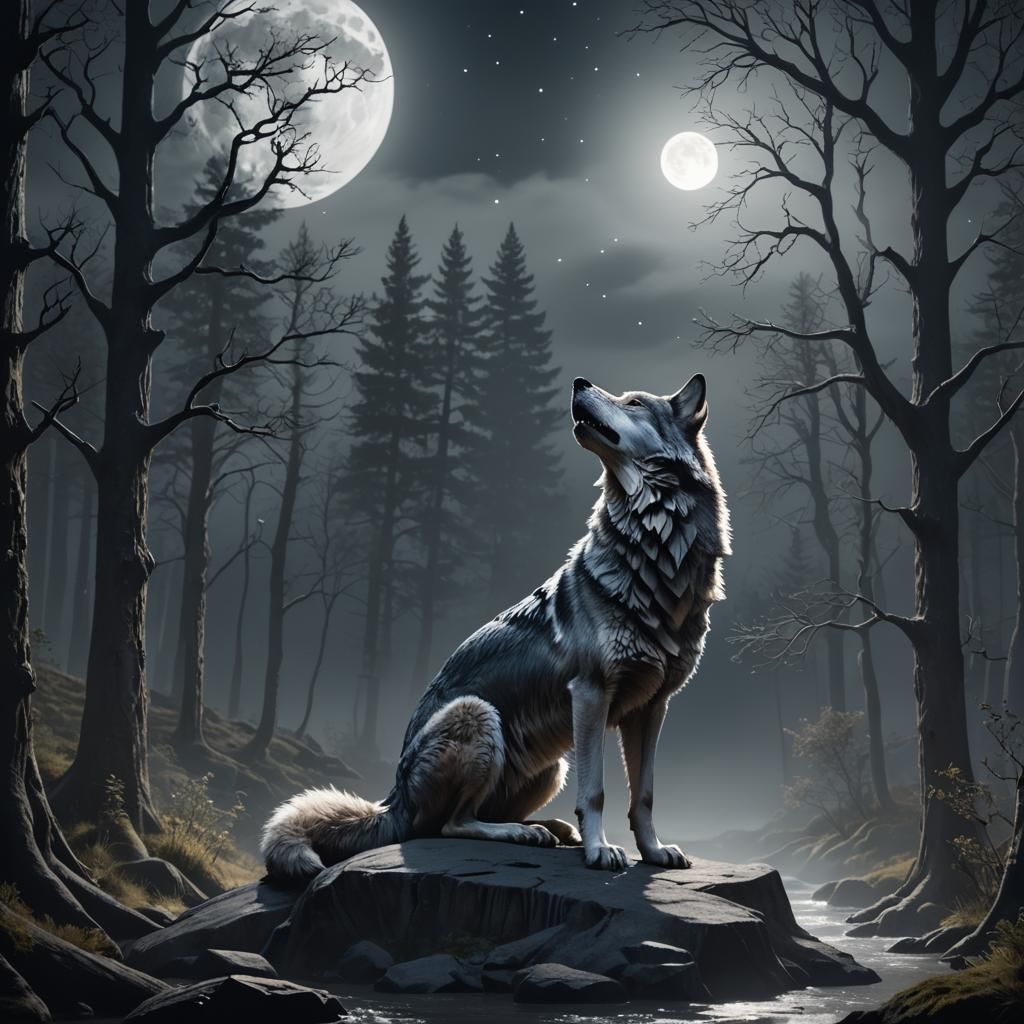 Fantasy Concept Art Hyper realistic nightphoto 8k of a big b...