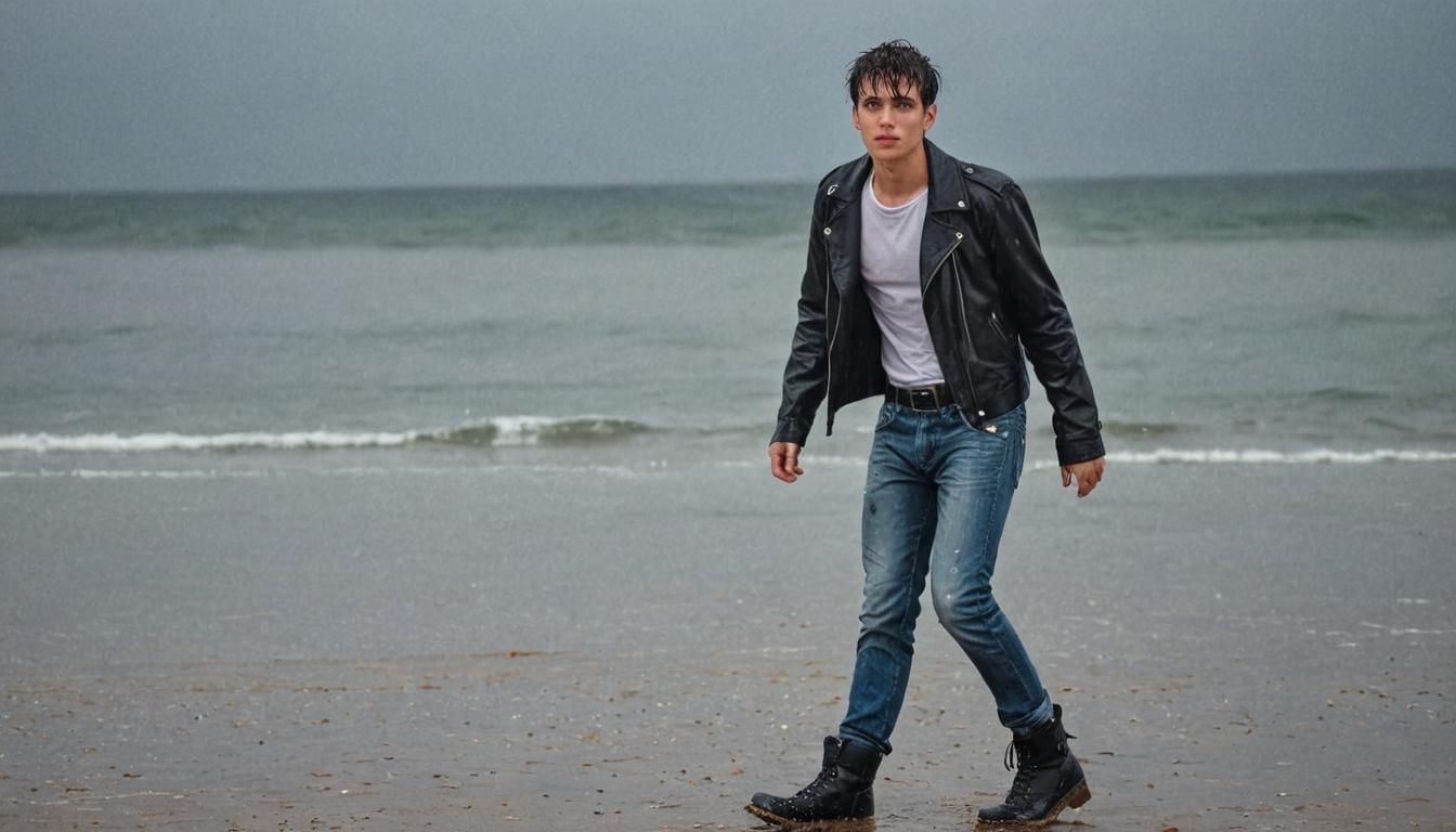 Boy in the rain