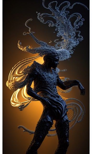 Omnipotent god with full black armor