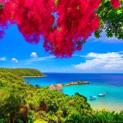 Tropical Island Impressionism: Vibrant Oil Painting