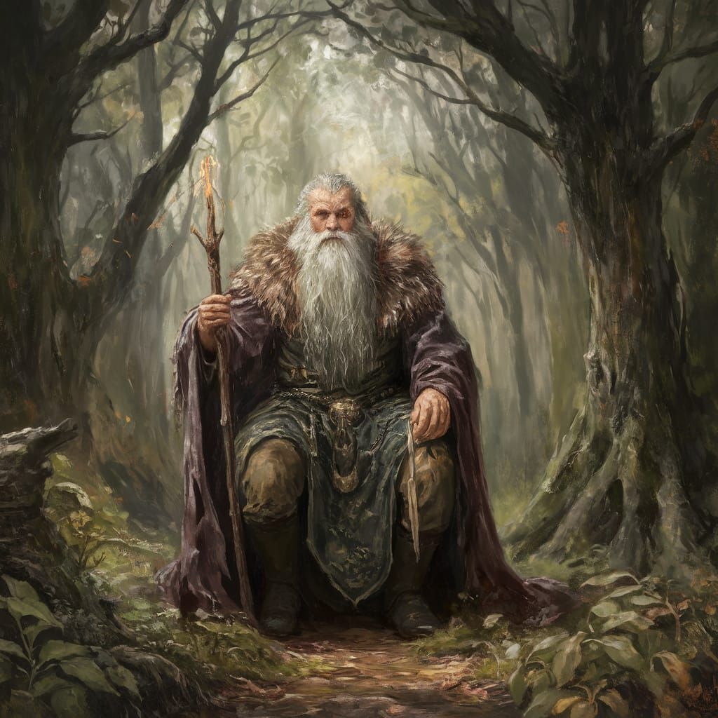 Theanole, Druid of the Grove of Loss. The trees have replaced his lost family as his companions.  by @Joyful62