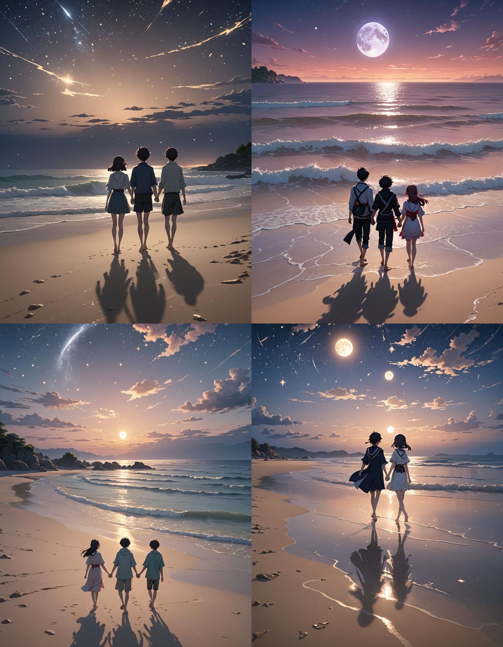 only a boy and a girl walk together hand in hand along a des...