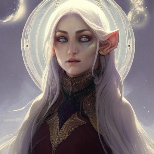 Moon Elven Priestess - AI Generated Artwork - NightCafe Creator