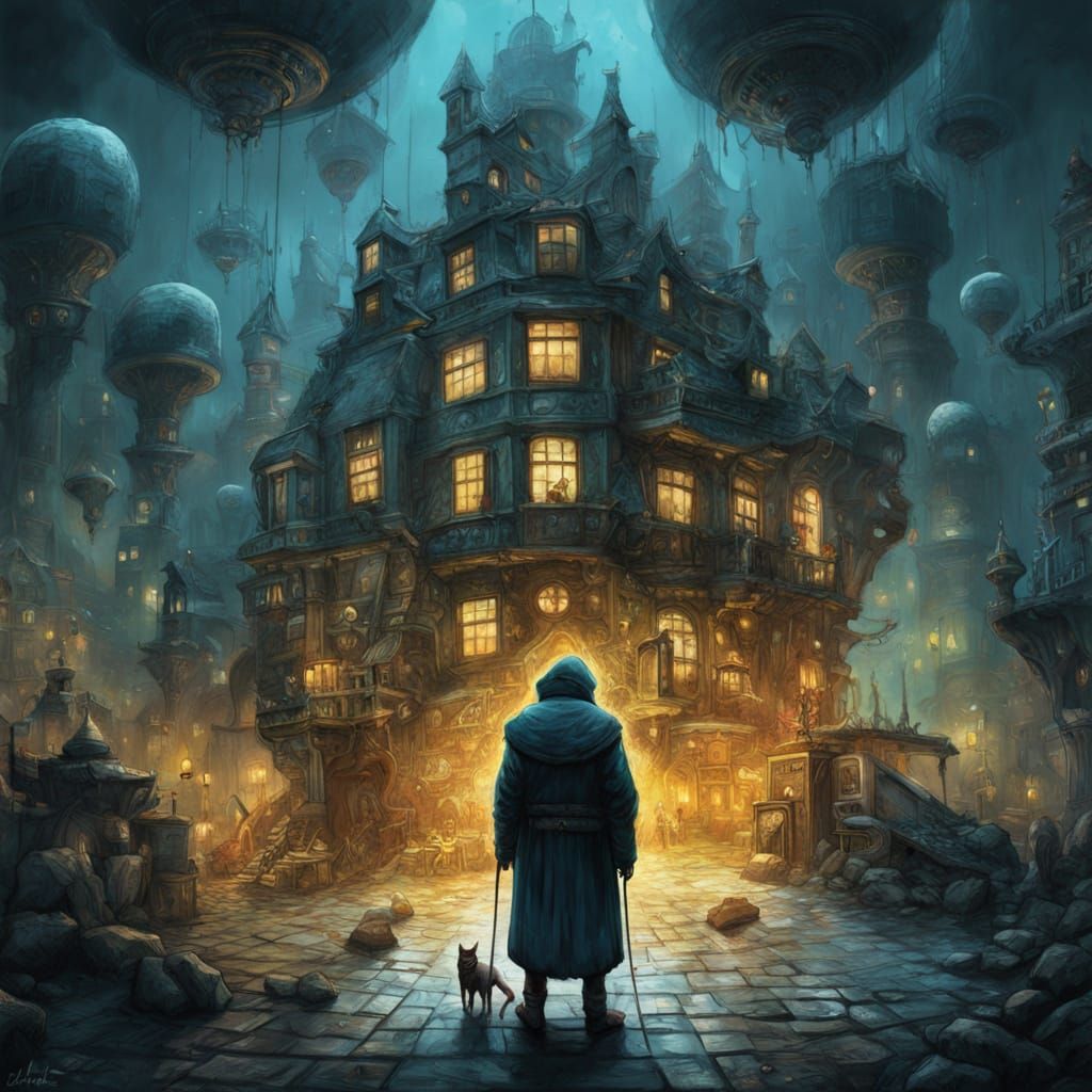 “By Paul Lovering and Mattias Adolfsson and Russ Mills and Victo Ngai and Alexander Jansson:: Double exposure. A dark, moody illustration of...