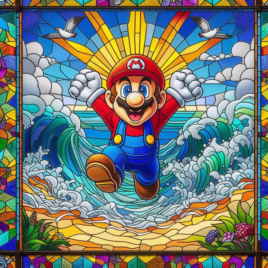 Stained Glass Mario