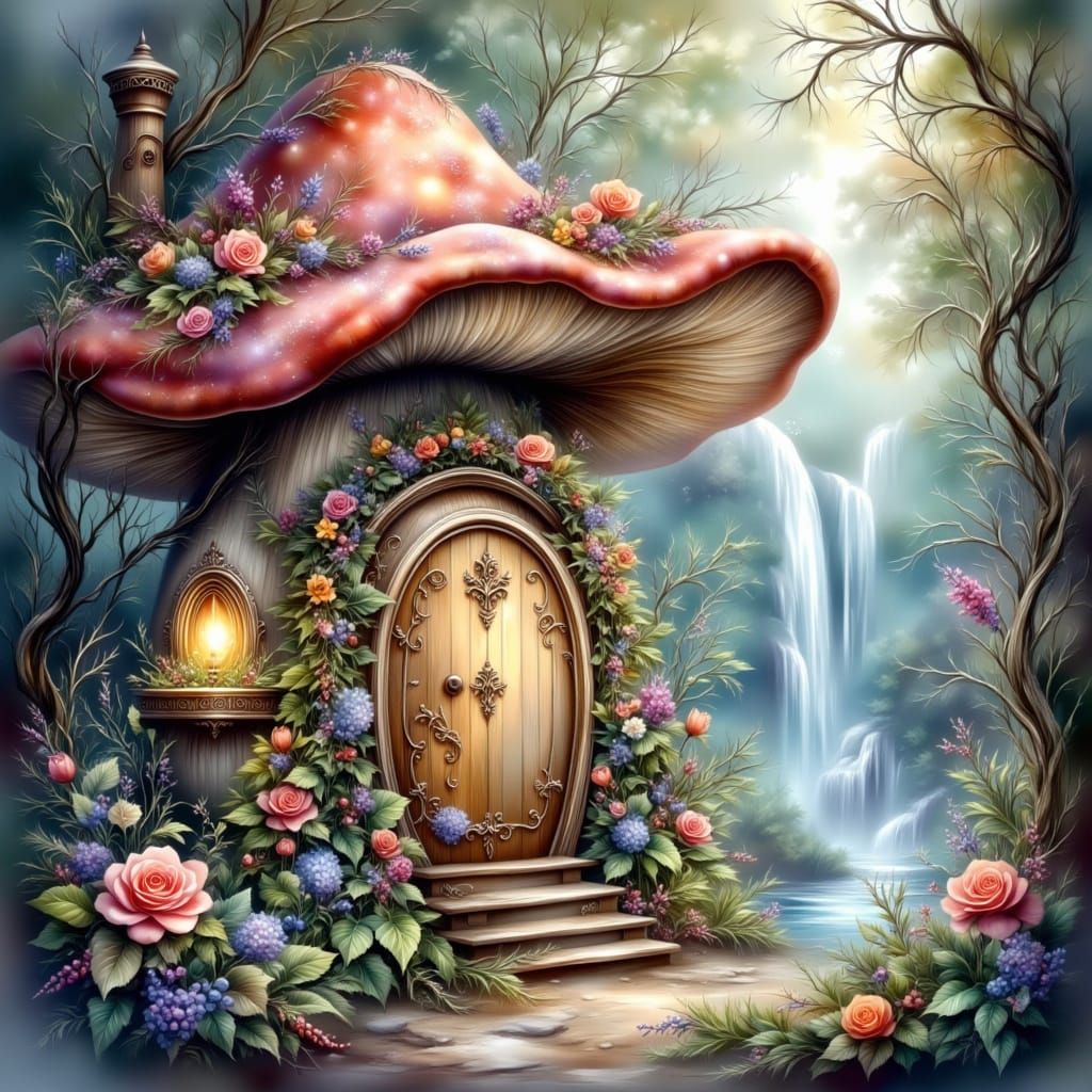 Mushroom Cottage II  by @Lainhanshee