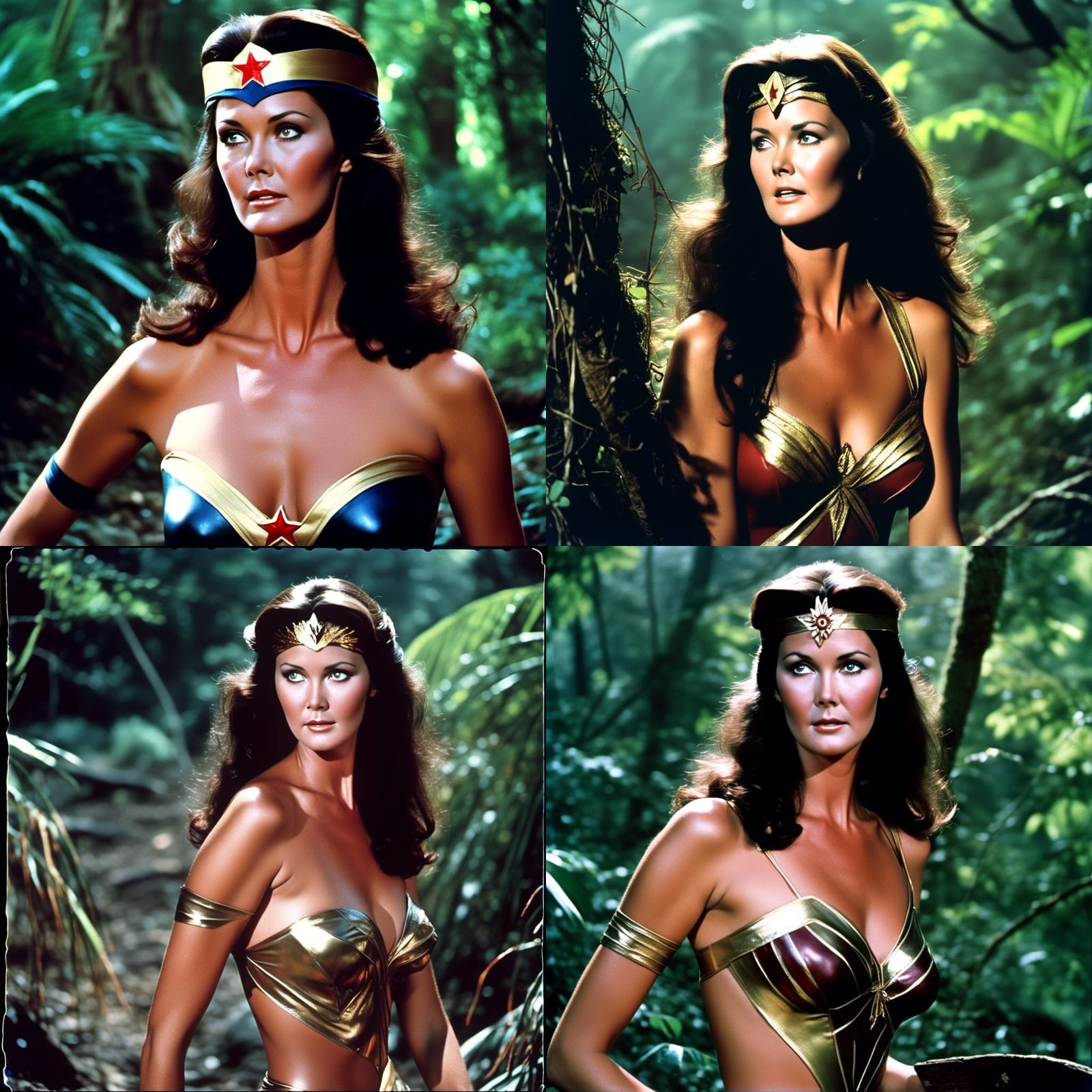 <lora:TheWonderWoman1:1.0> Lynda Carter Jungle Girl Cinemati...