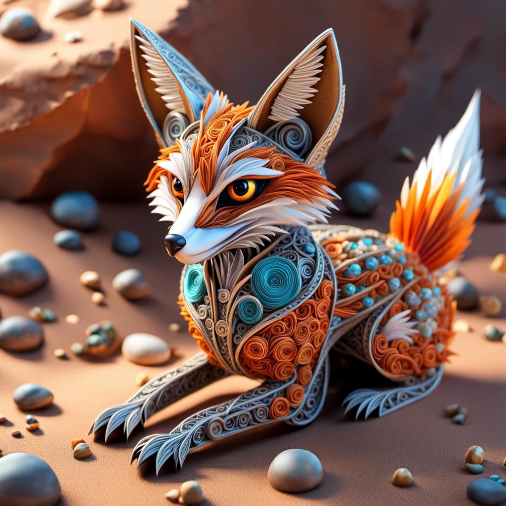 Quilled Fox  by @Yanciepants