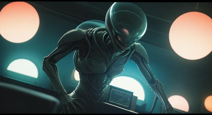 space landscape alien creature ufo xenomorph classic 60s 80s...