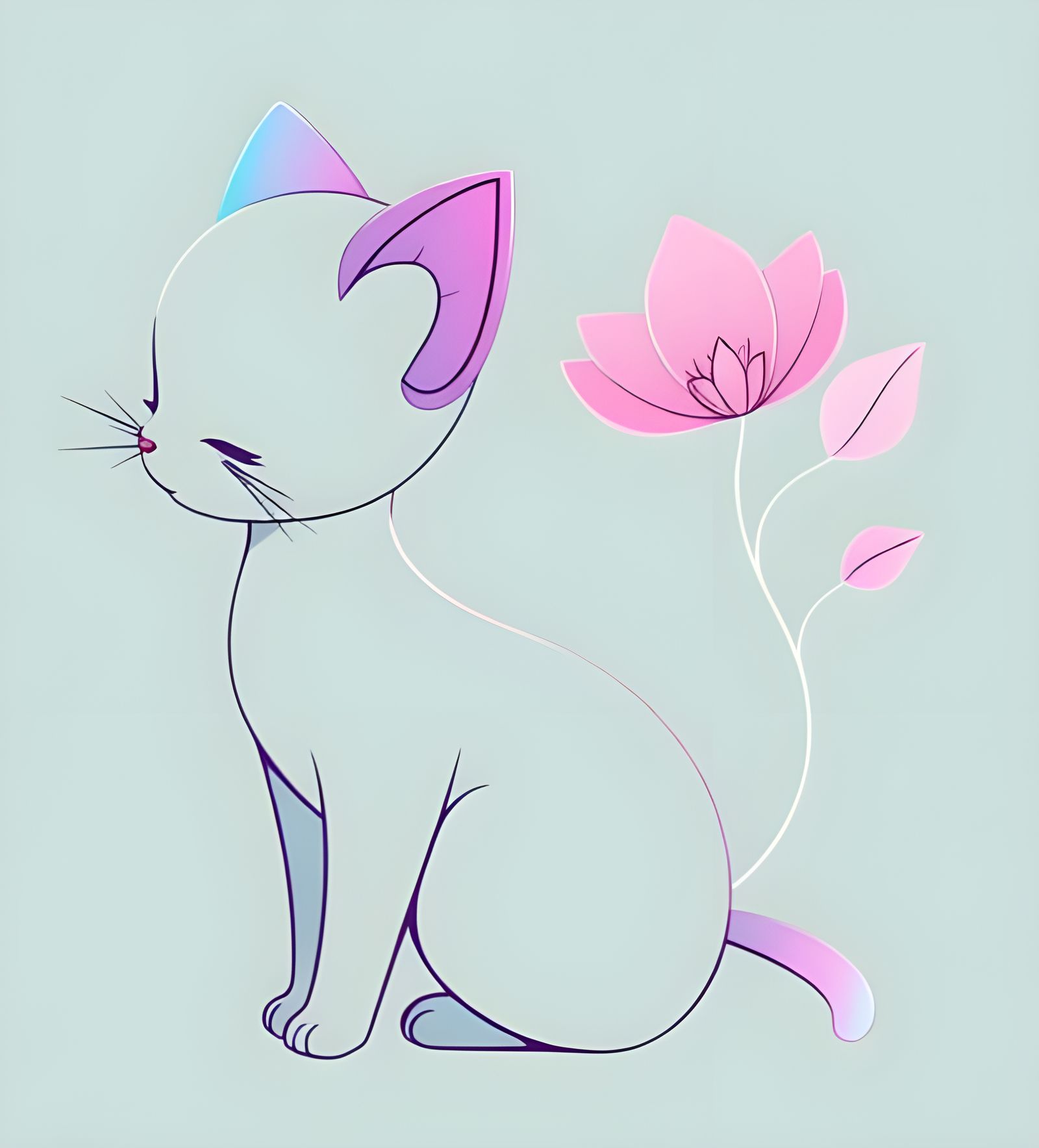 Flower Kitty  by @LilacVenom