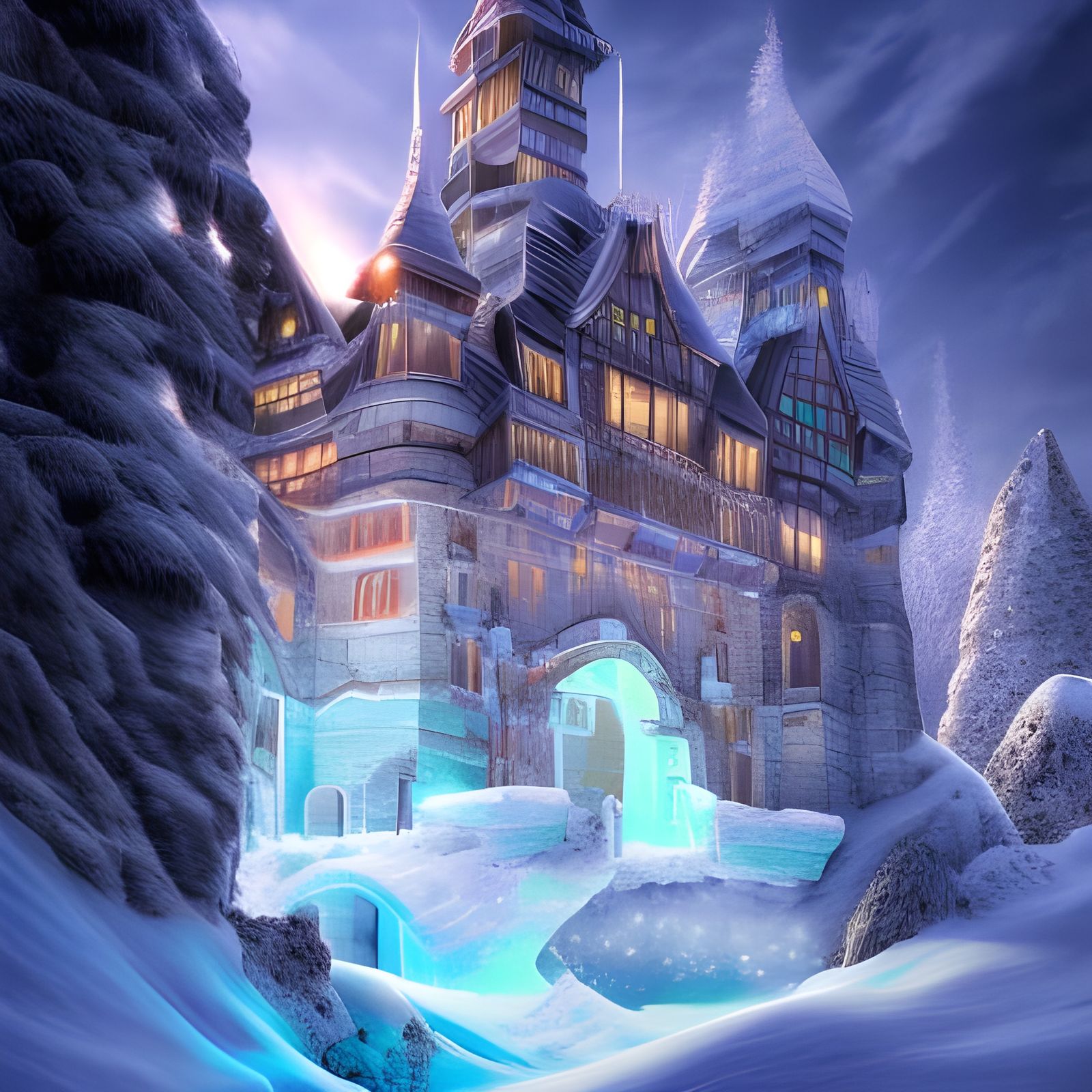 Ice castle - AI Generated Artwork - NightCafe Creator